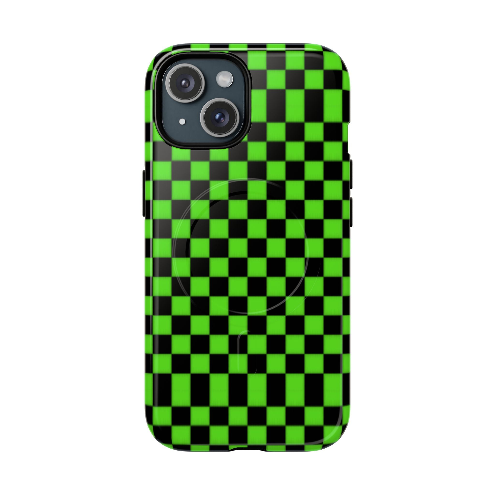 Green Black Checkered Phone Case