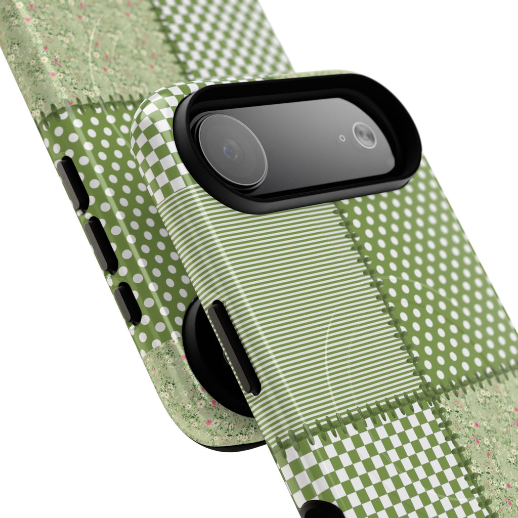 Green Patchwork Phone Case