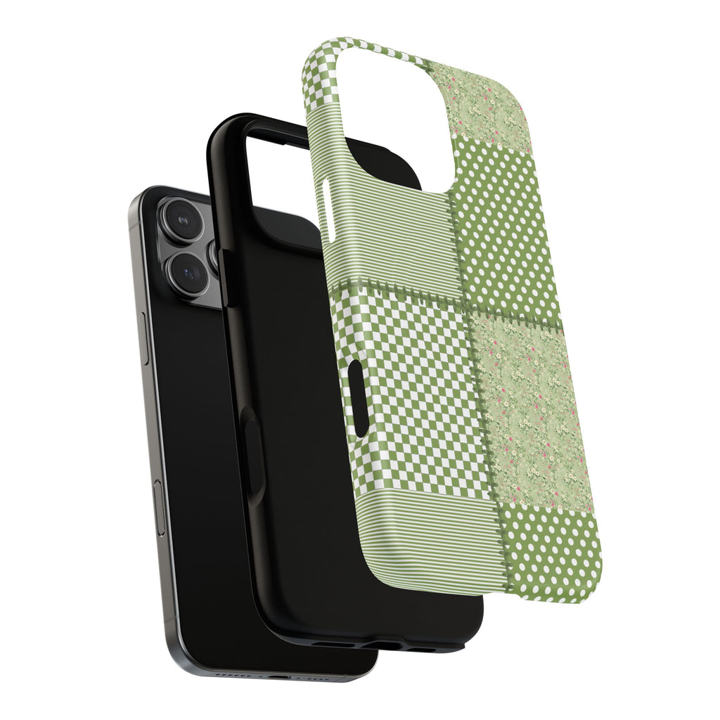 Green Patchwork Phone Case