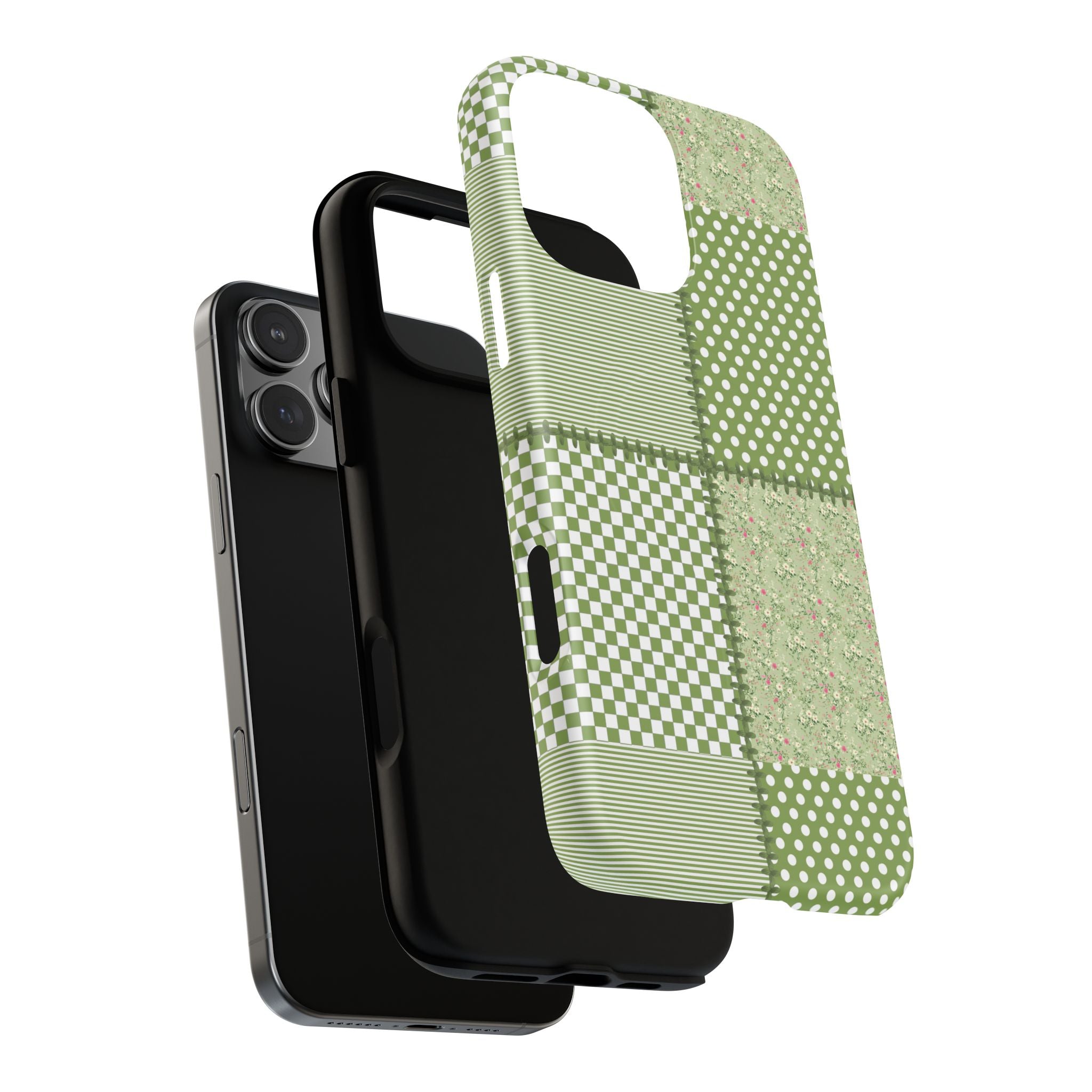 Green Patchwork Phone Case