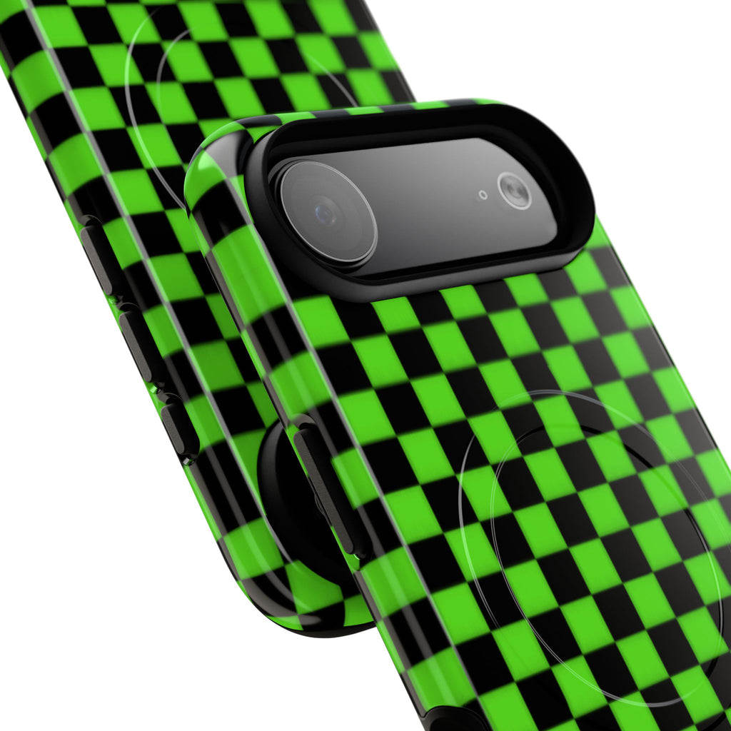 Green Black Checkered Phone Case