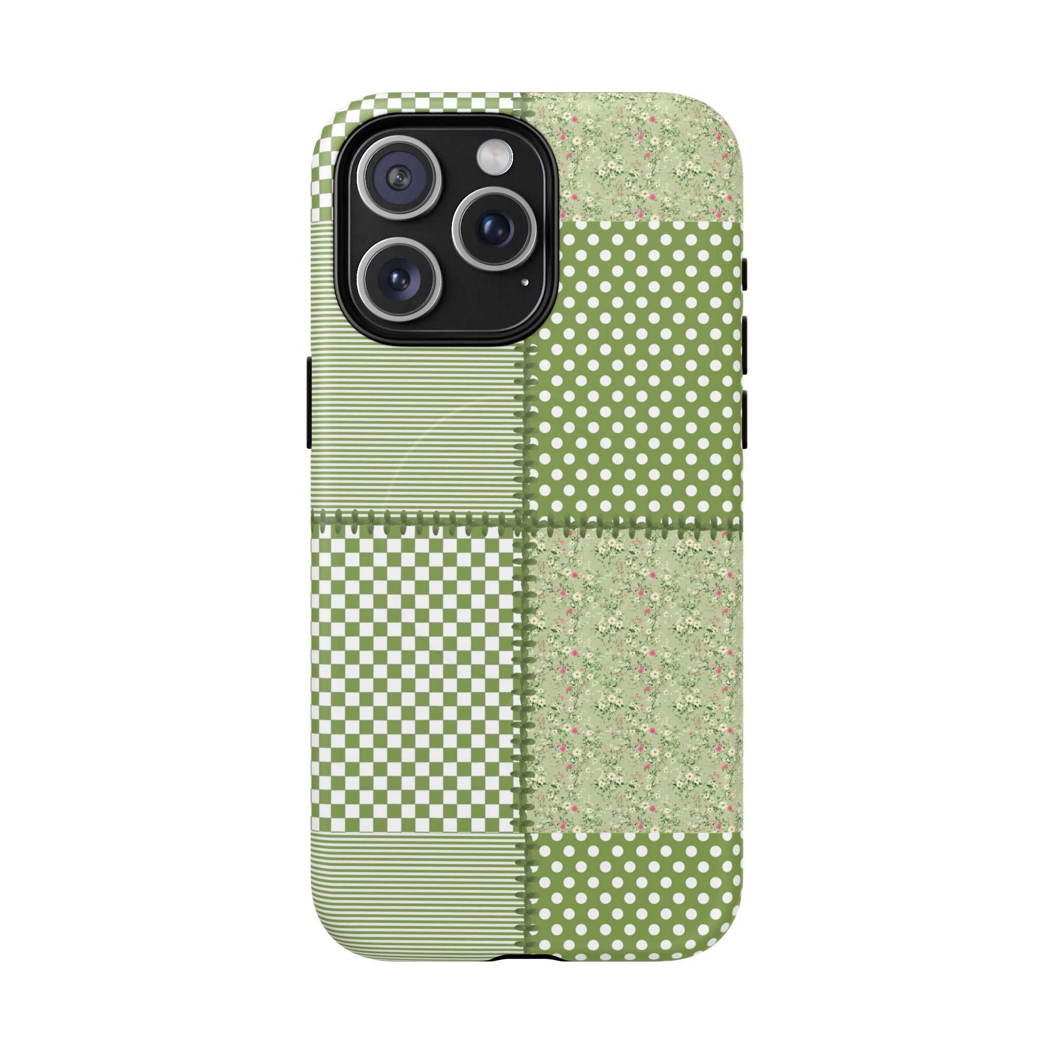 Green Patchwork Phone Case