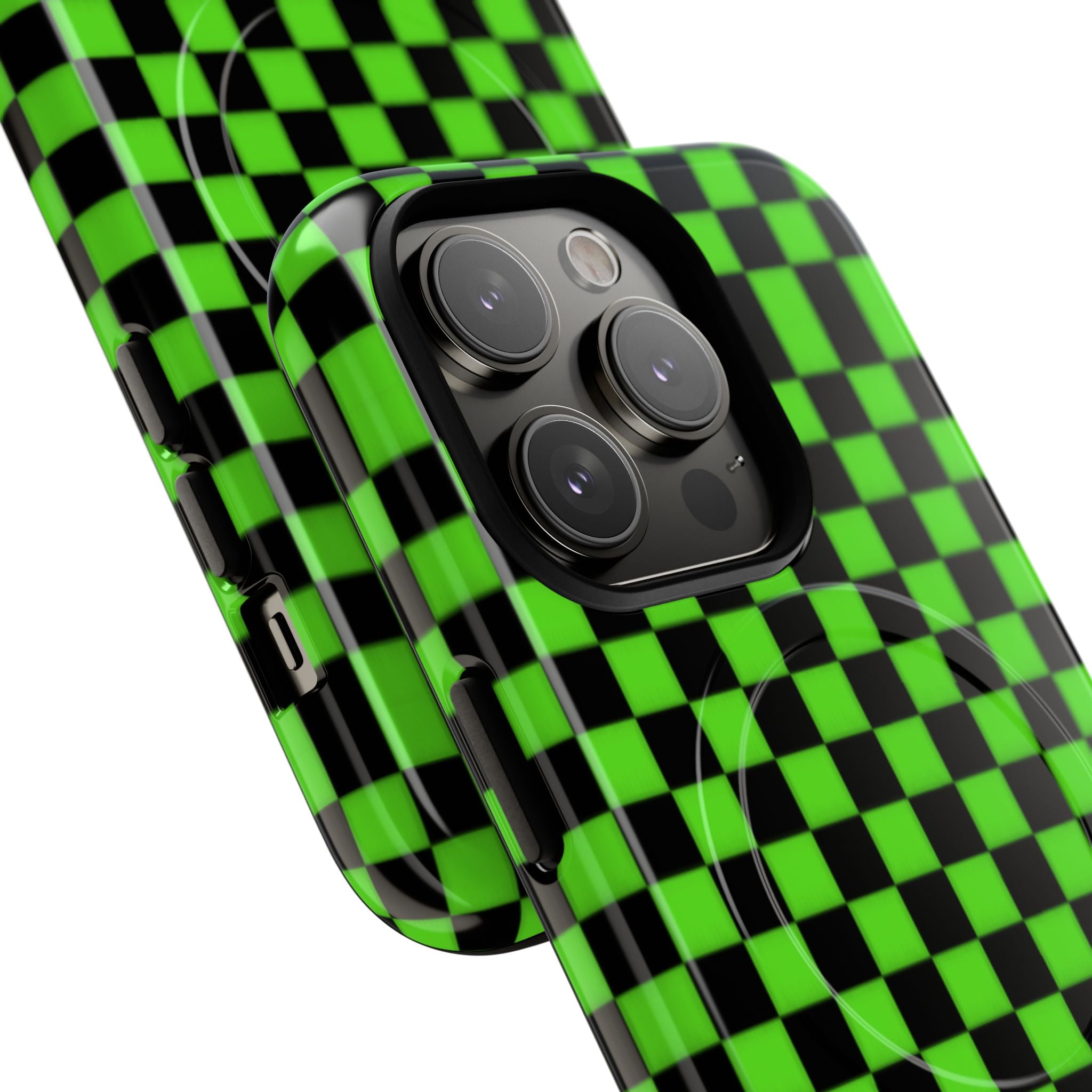 Green Black Checkered Phone Case