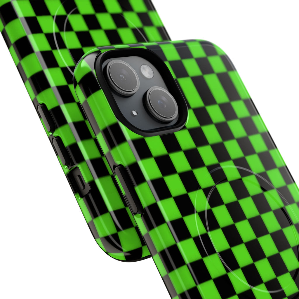 Green Black Checkered Phone Case