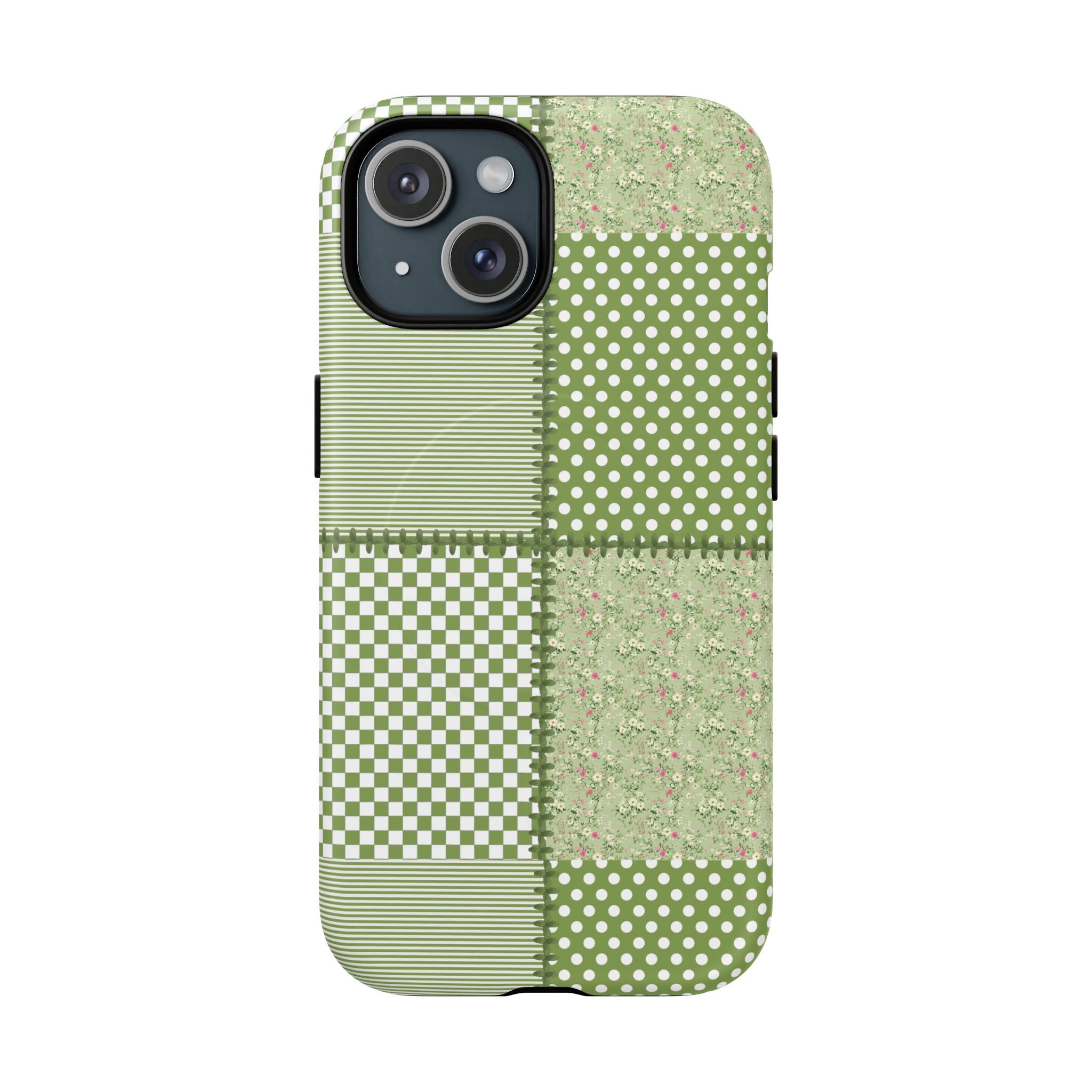 Green Patchwork Phone Case