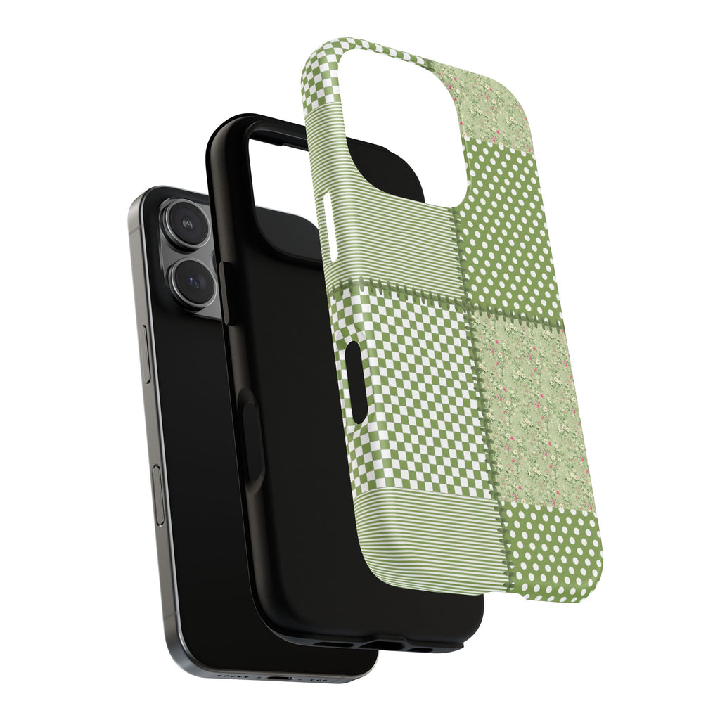 Green Patchwork Phone Case