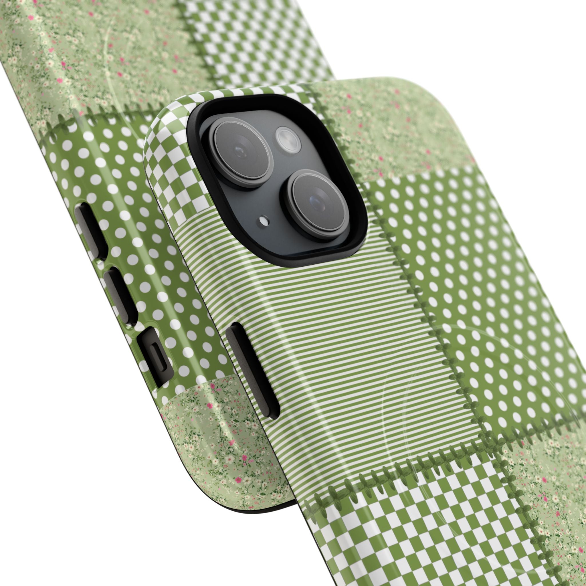Green Patchwork Phone Case