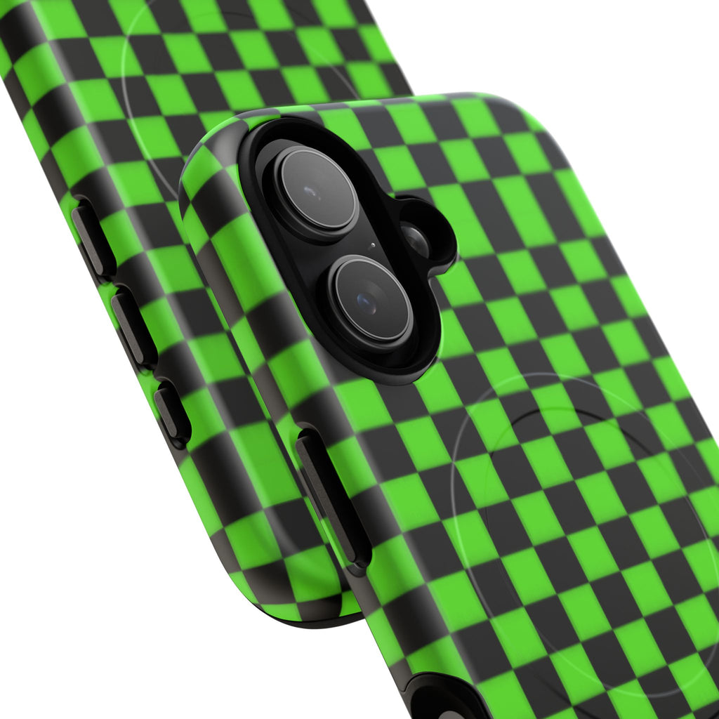 Green Black Checkered Phone Case