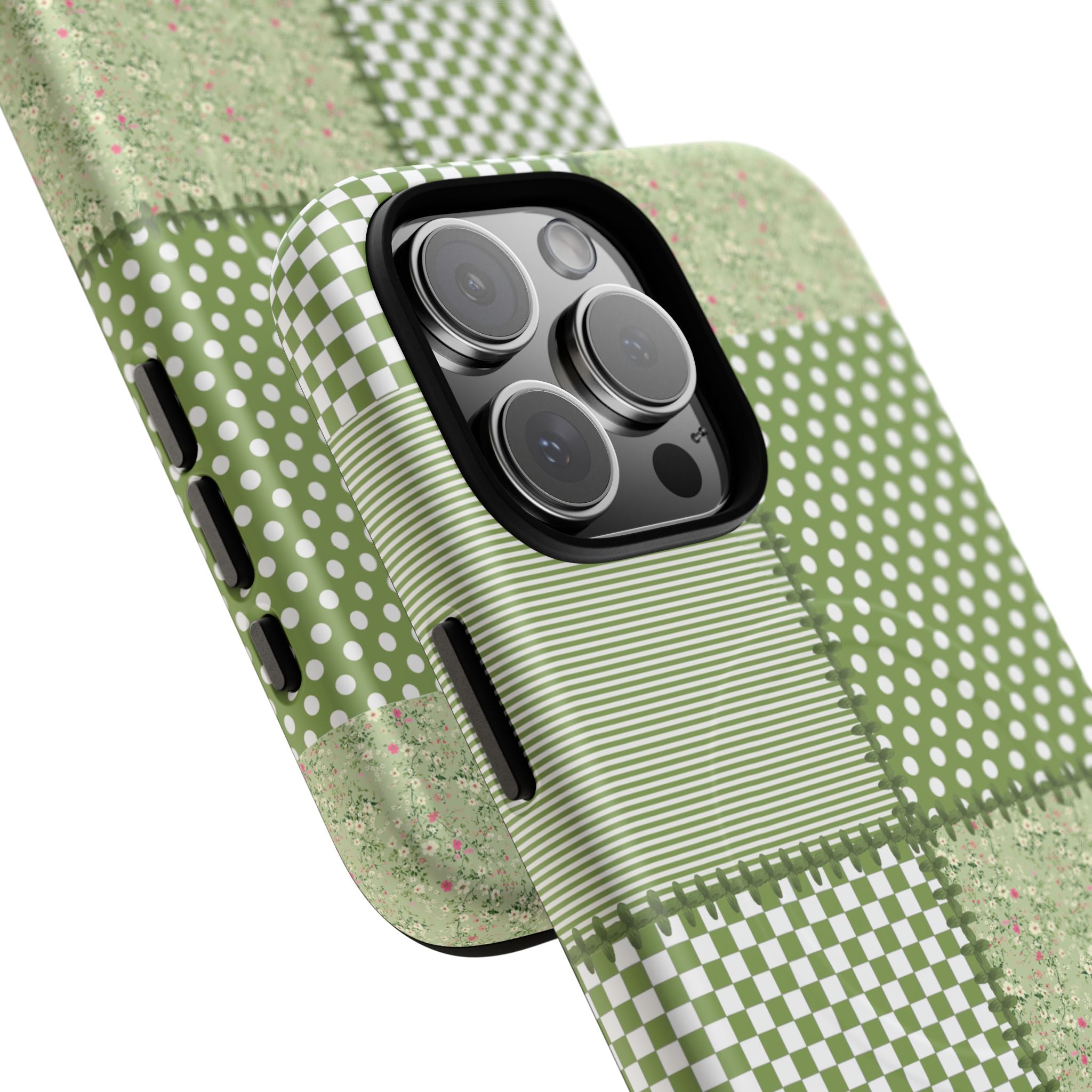 Green Patchwork Phone Case