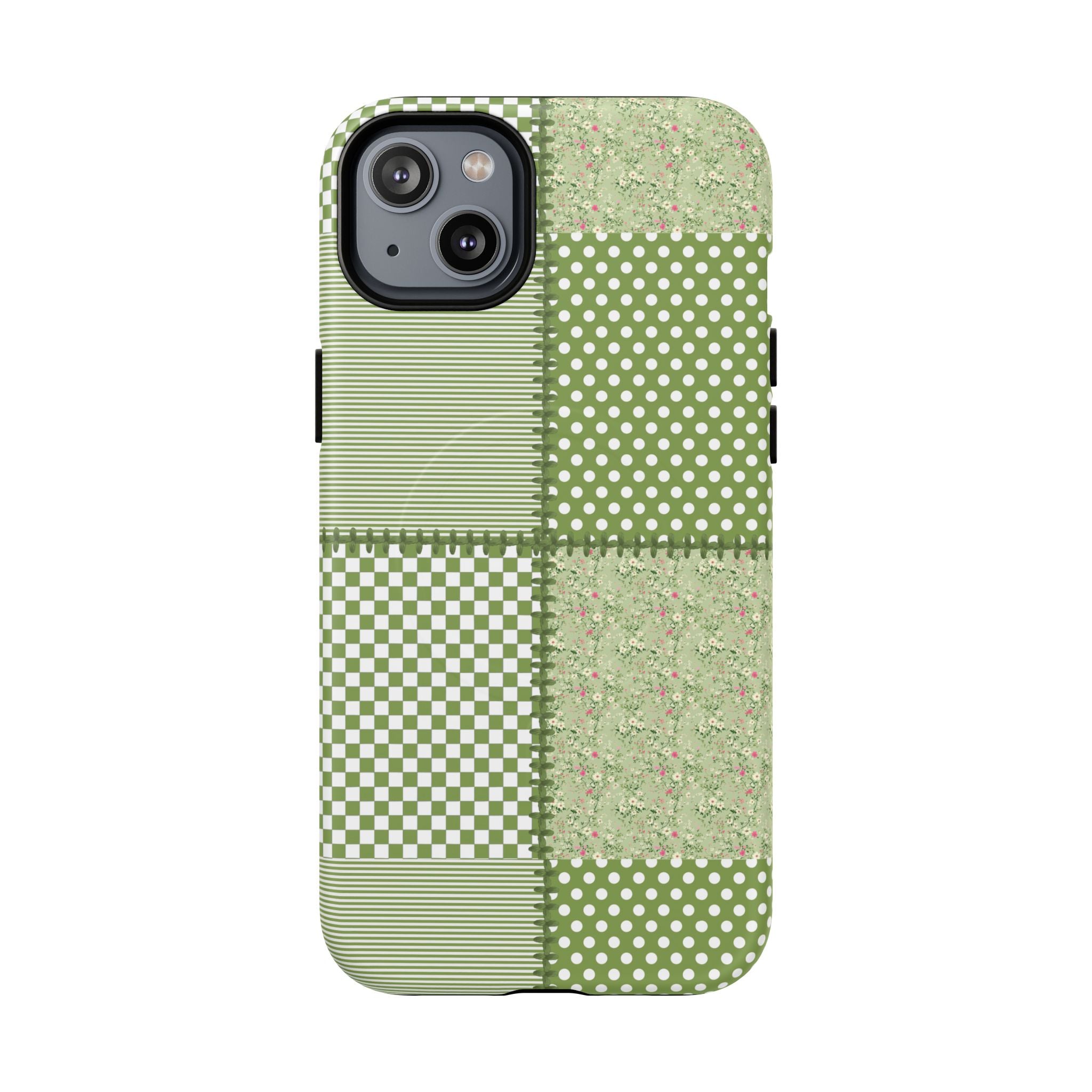 Green Patchwork Phone Case