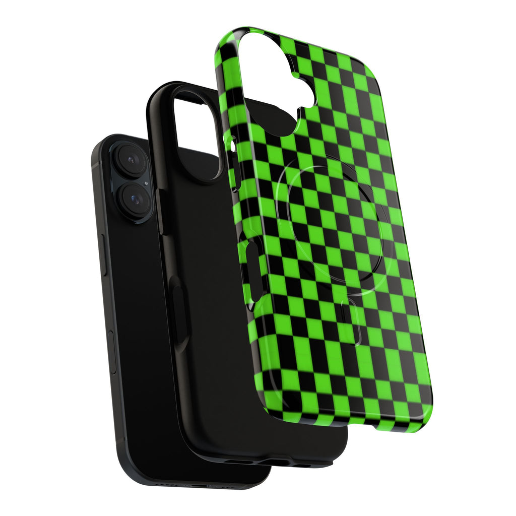 Green Black Checkered Phone Case