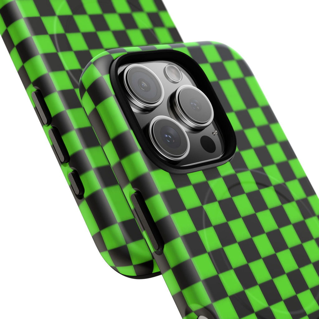Green Black Checkered Phone Case