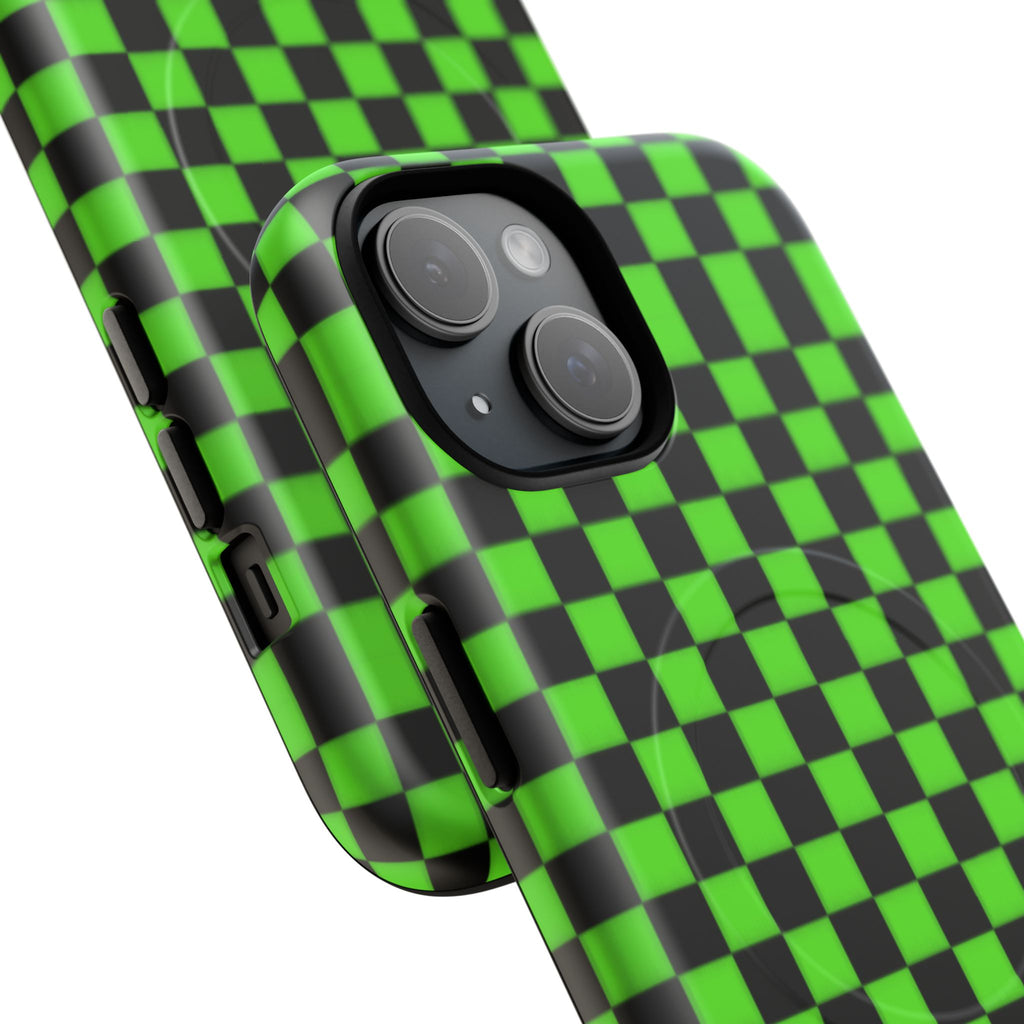 Green Black Checkered Phone Case