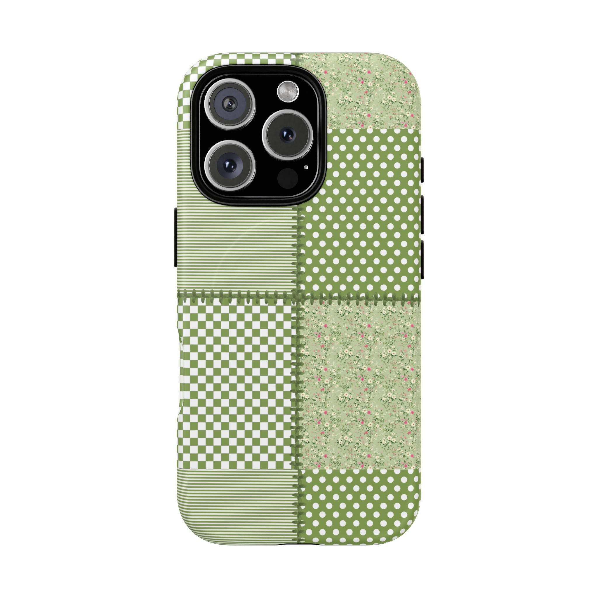 Green Patchwork Phone Case