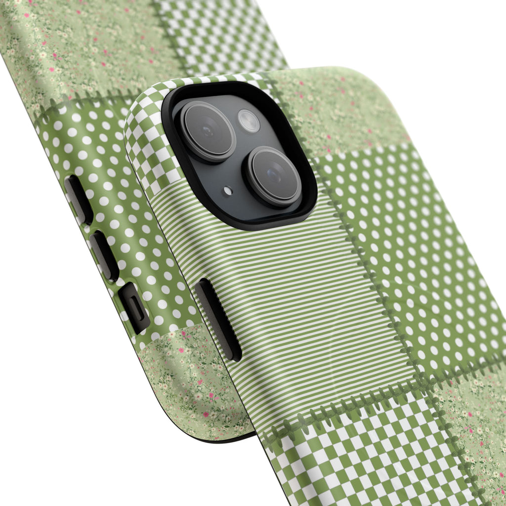 Green Patchwork Phone Case