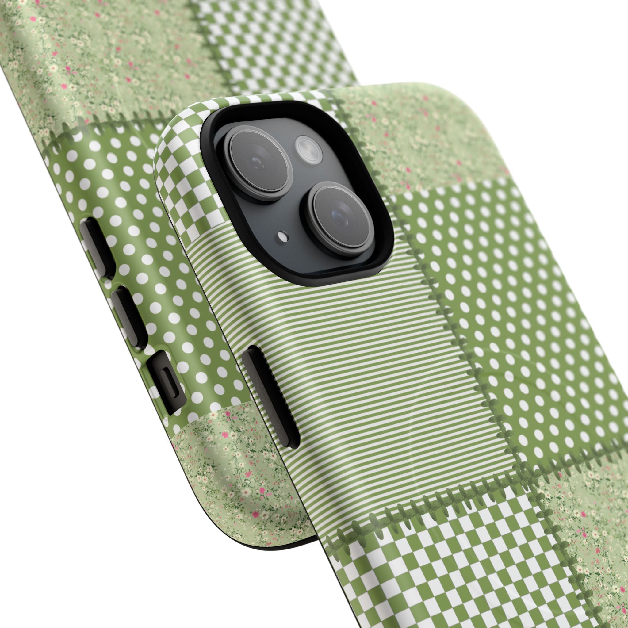 Green Patchwork Phone Case