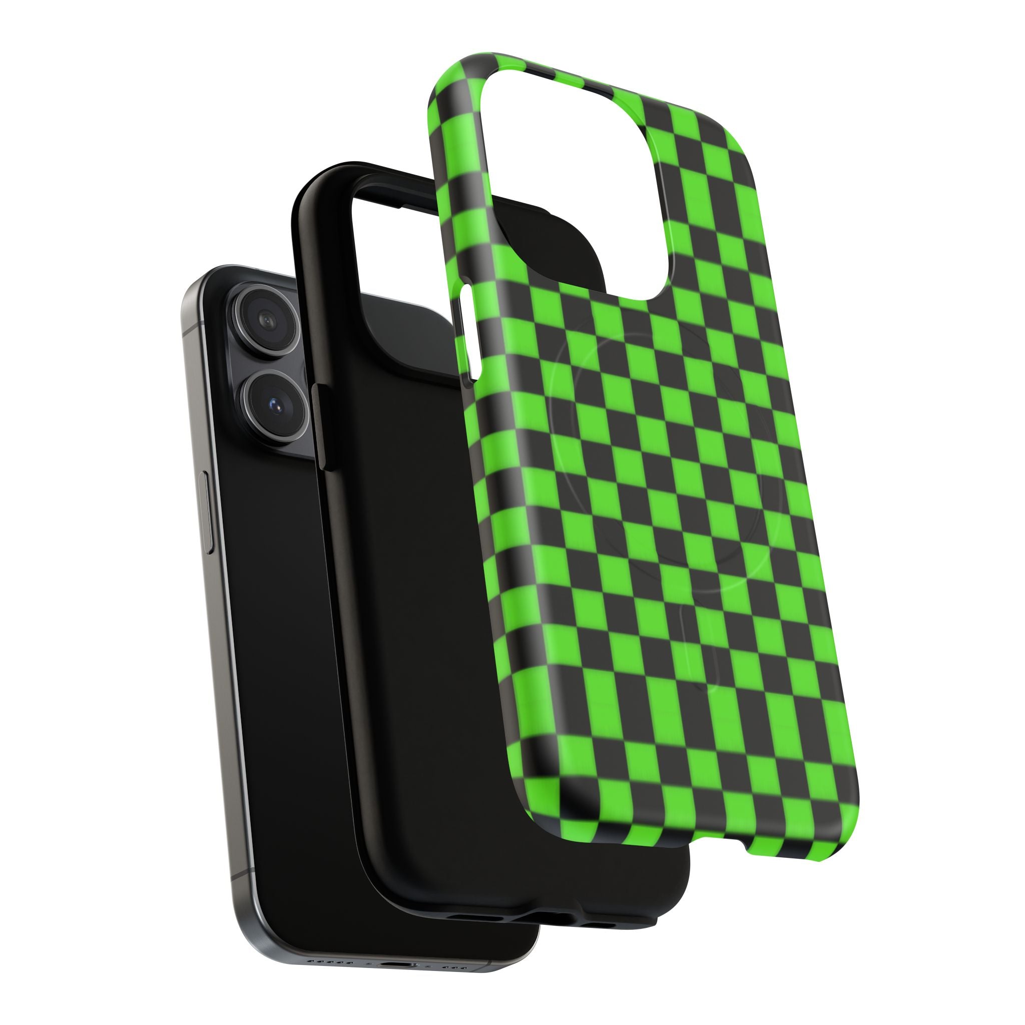 Green Black Checkered Phone Case