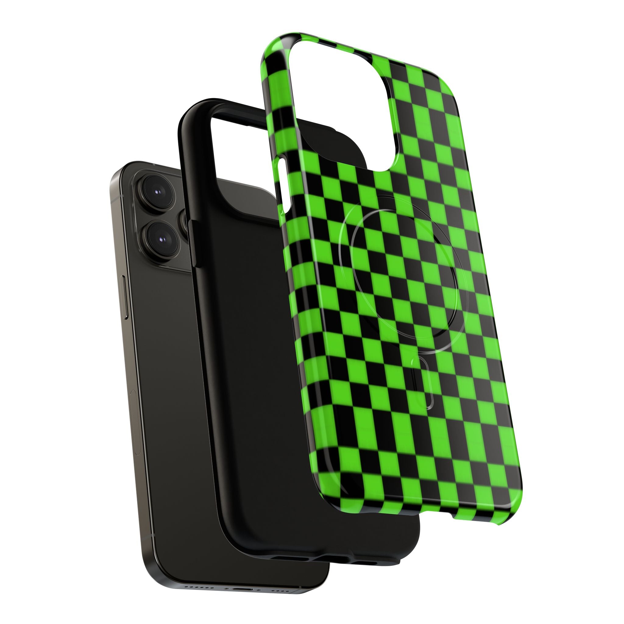Green Black Checkered Phone Case