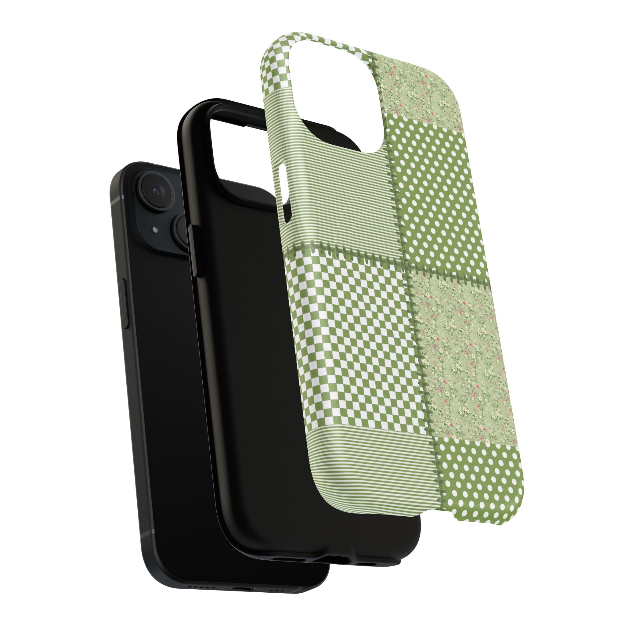 Green Patchwork Phone Case