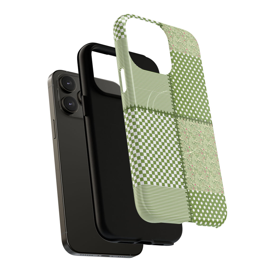 Green Patchwork Phone Case