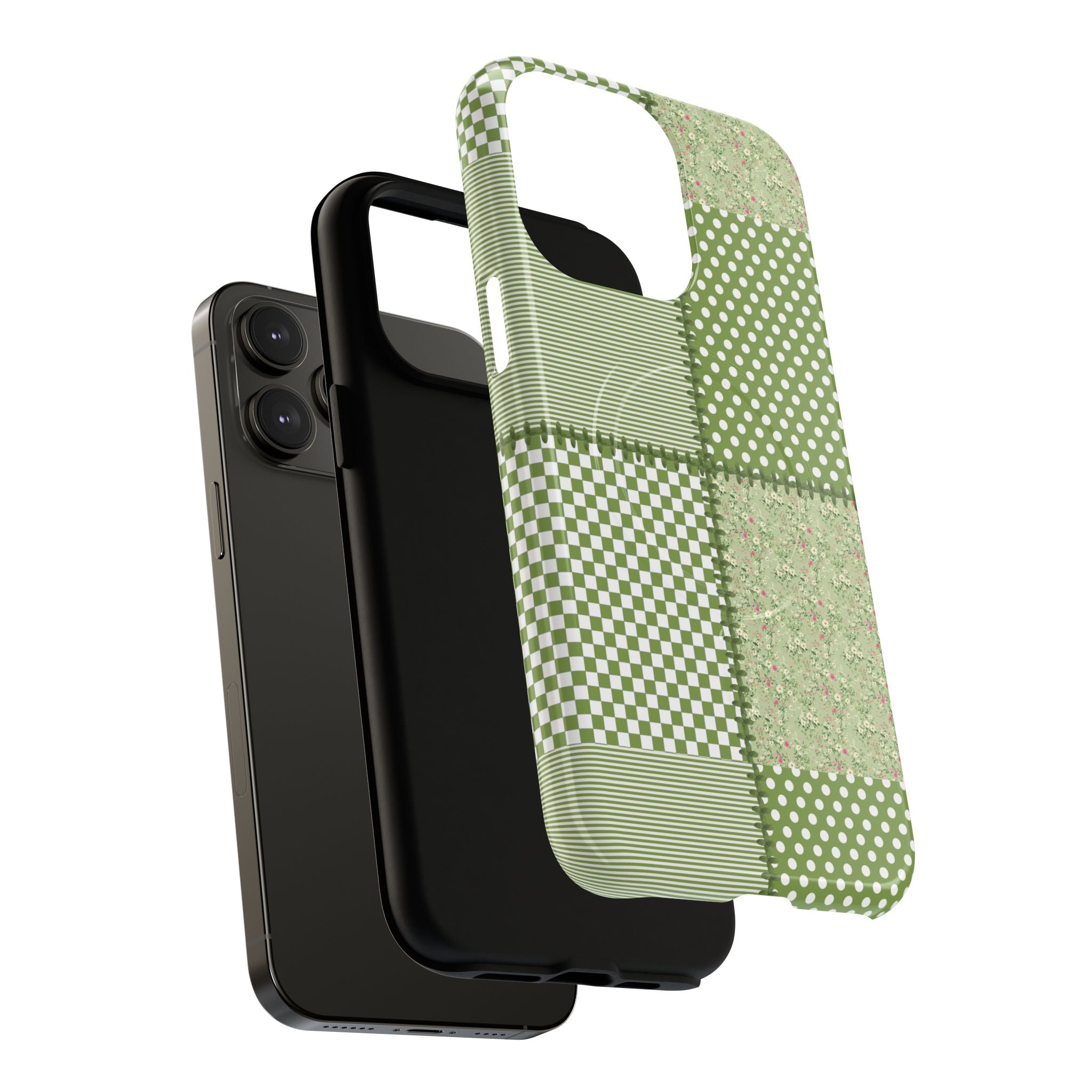 Green Patchwork Phone Case