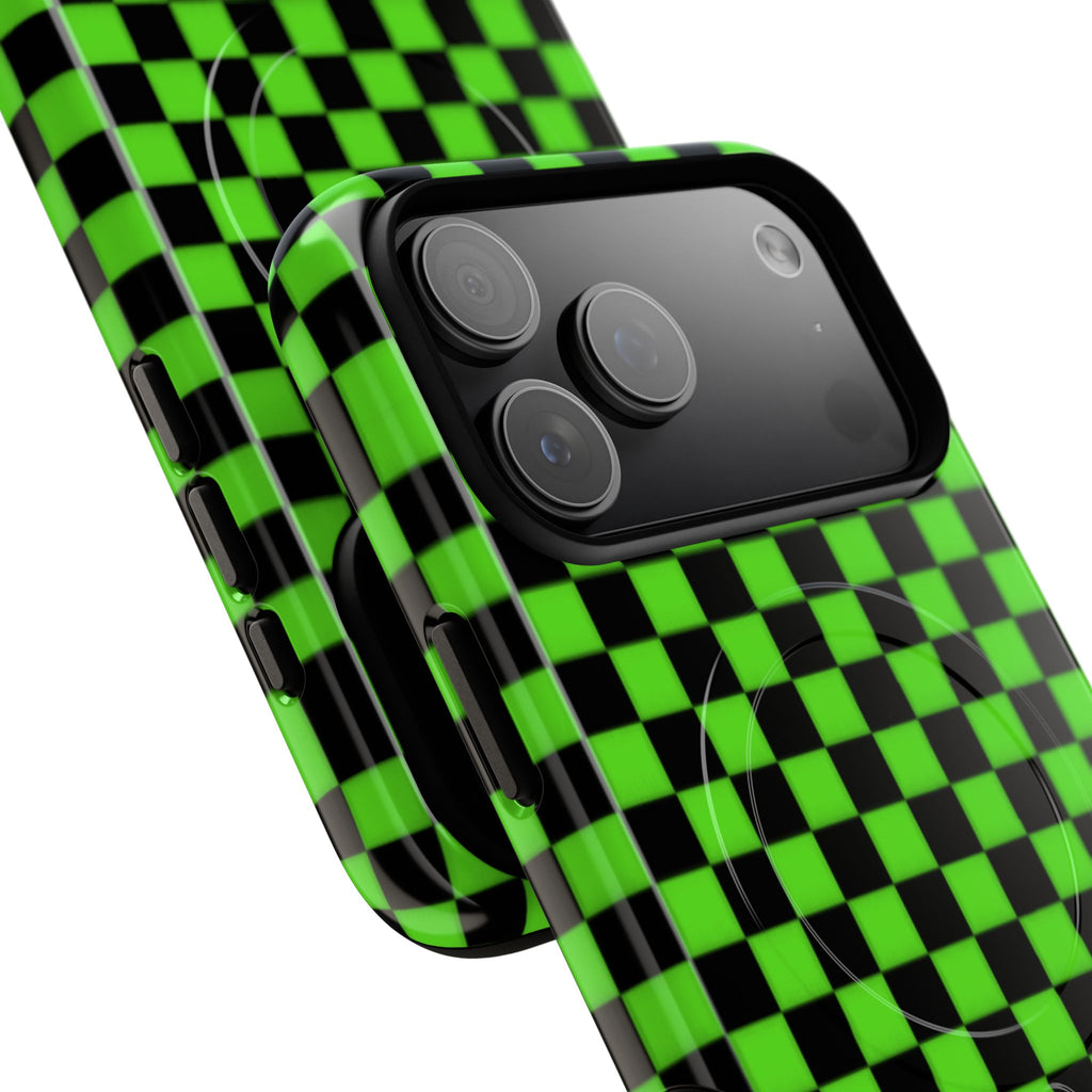 Green Black Checkered Phone Case