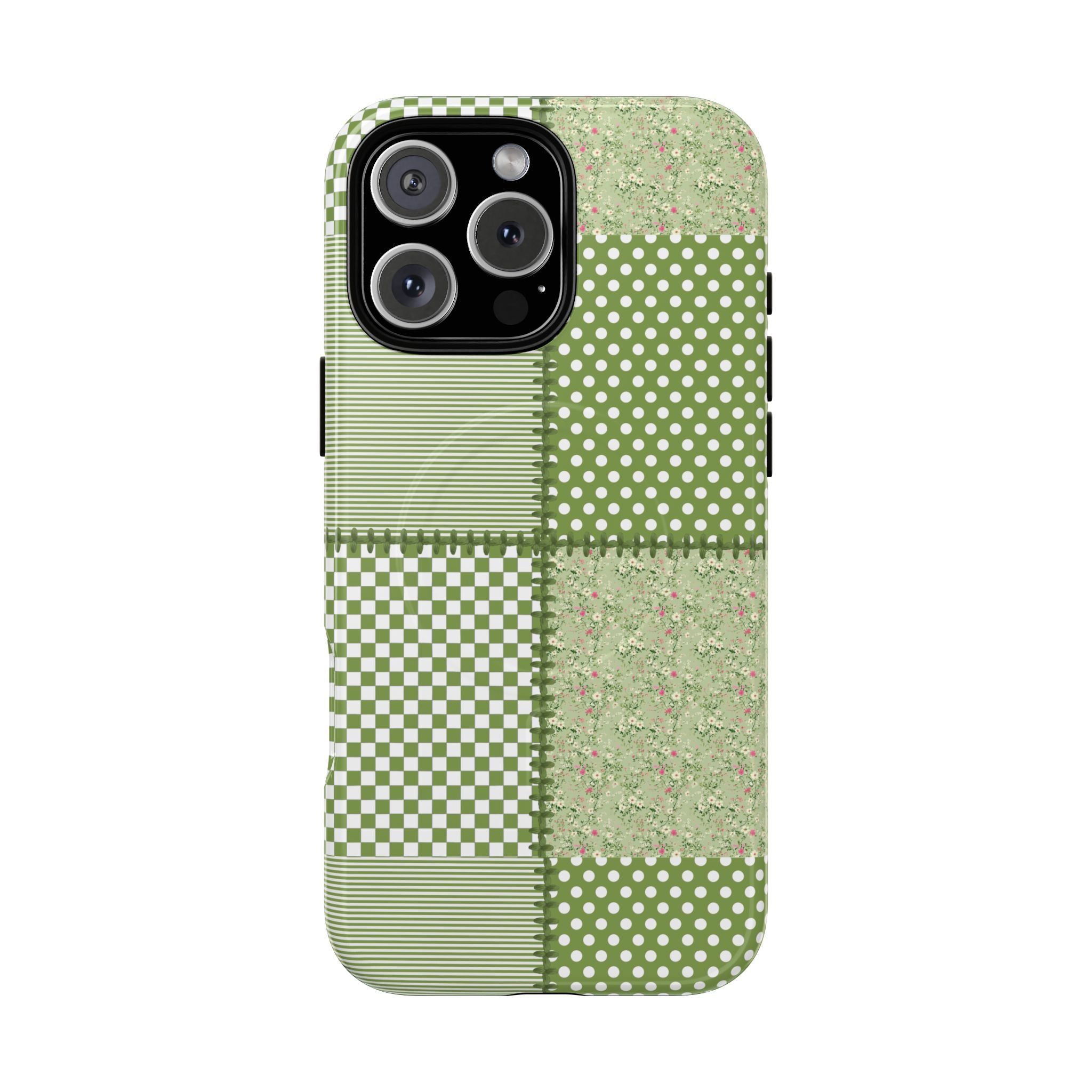 Green Patchwork Phone Case