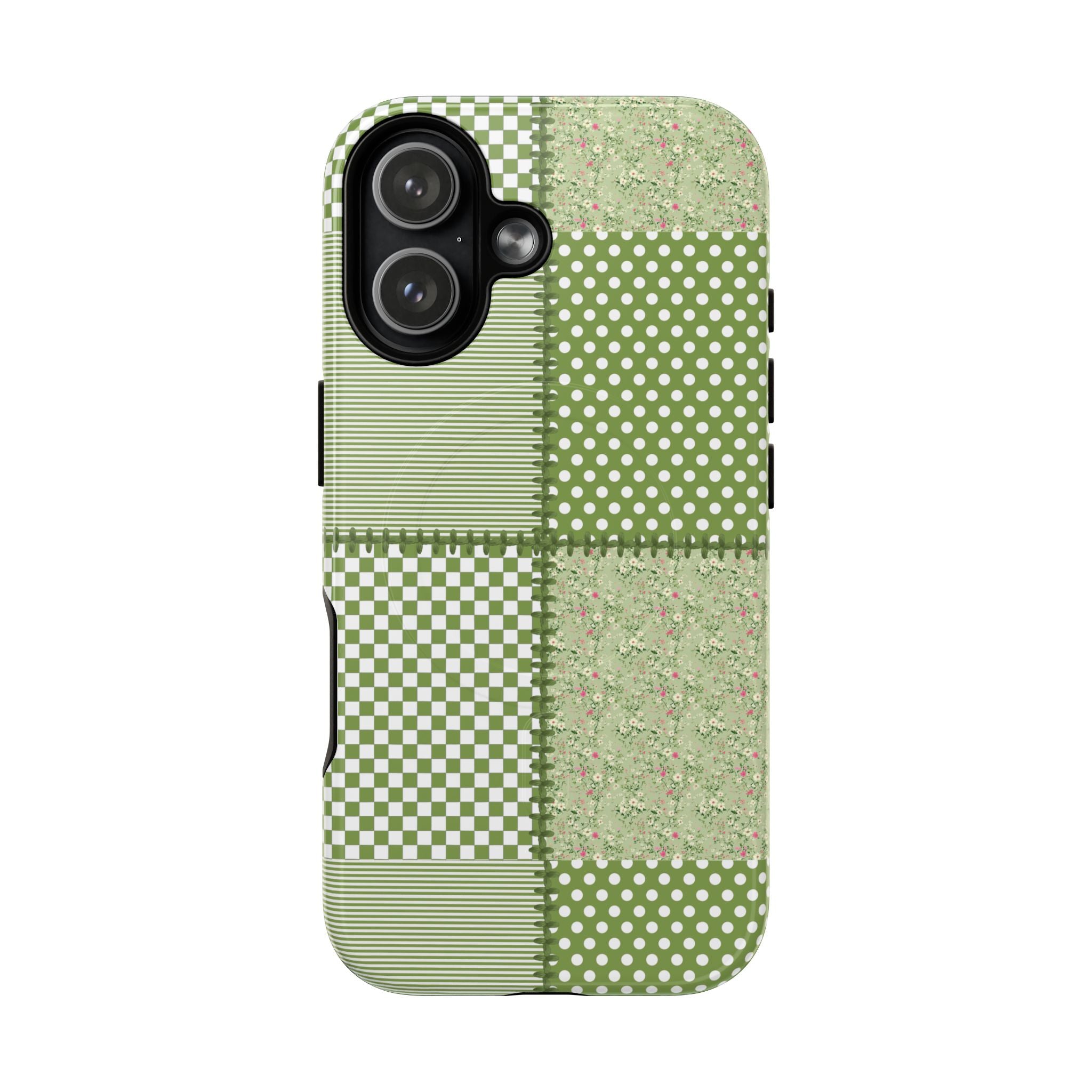 Green Patchwork Phone Case