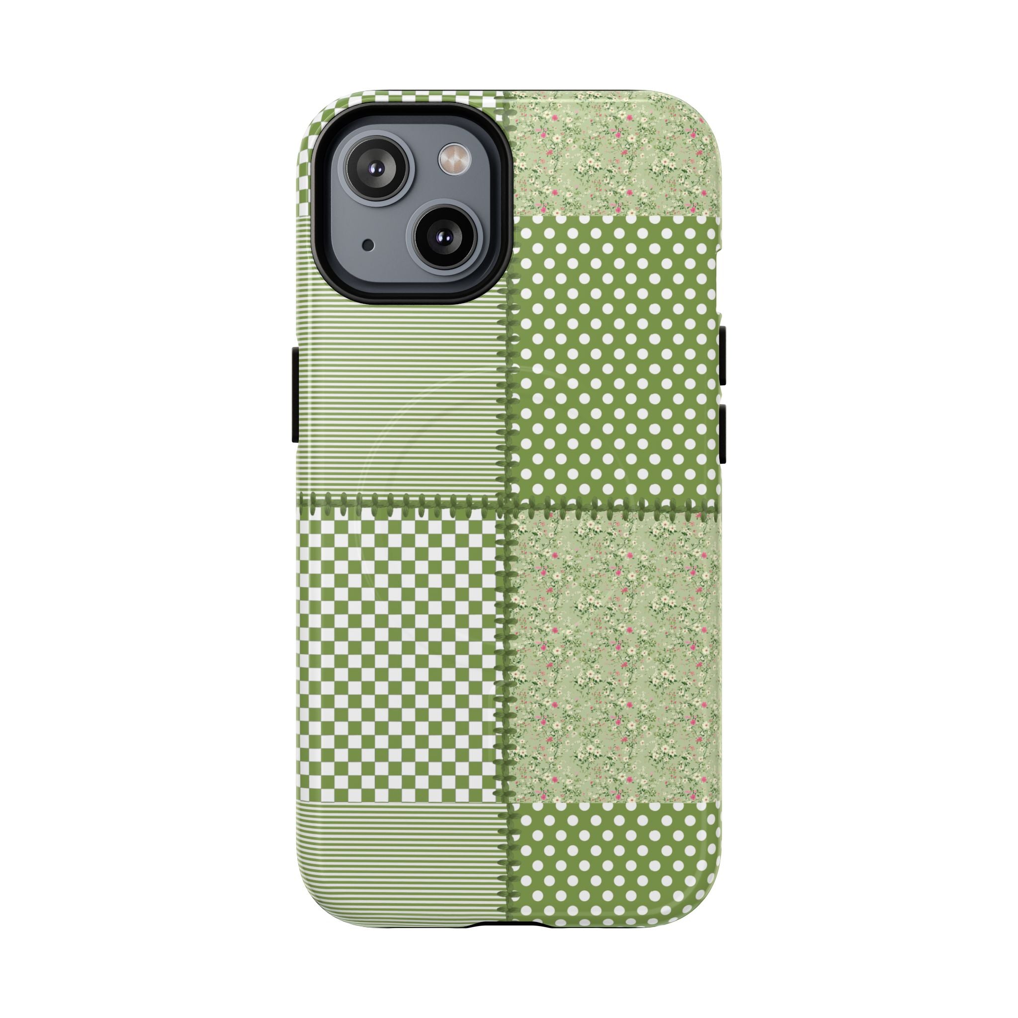 Green Patchwork Phone Case