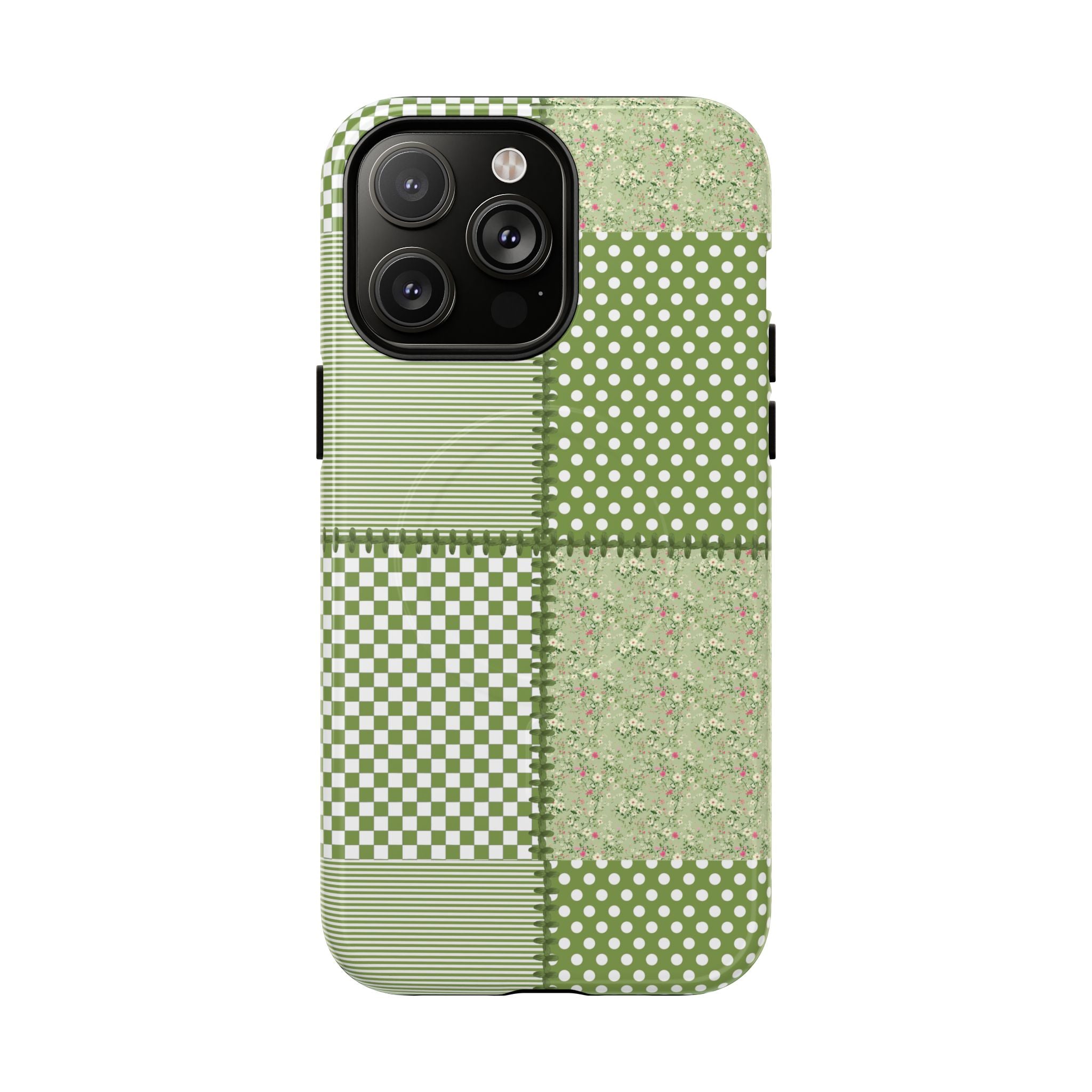 Green Patchwork Phone Case