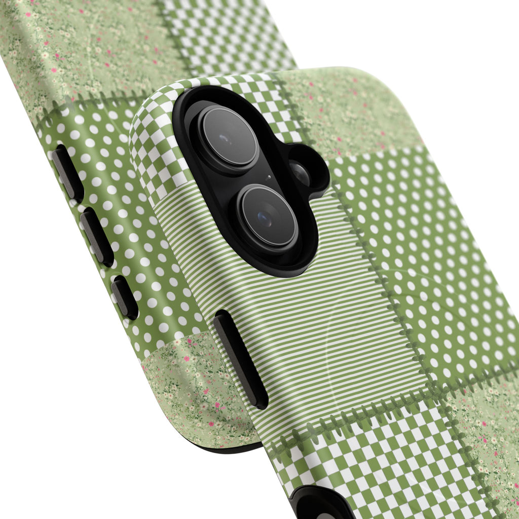 Green Patchwork Phone Case