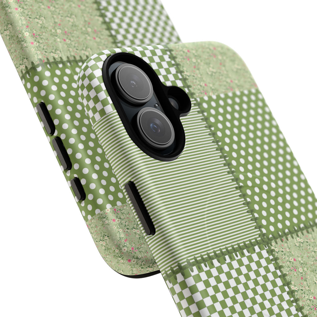 Green Patchwork Phone Case