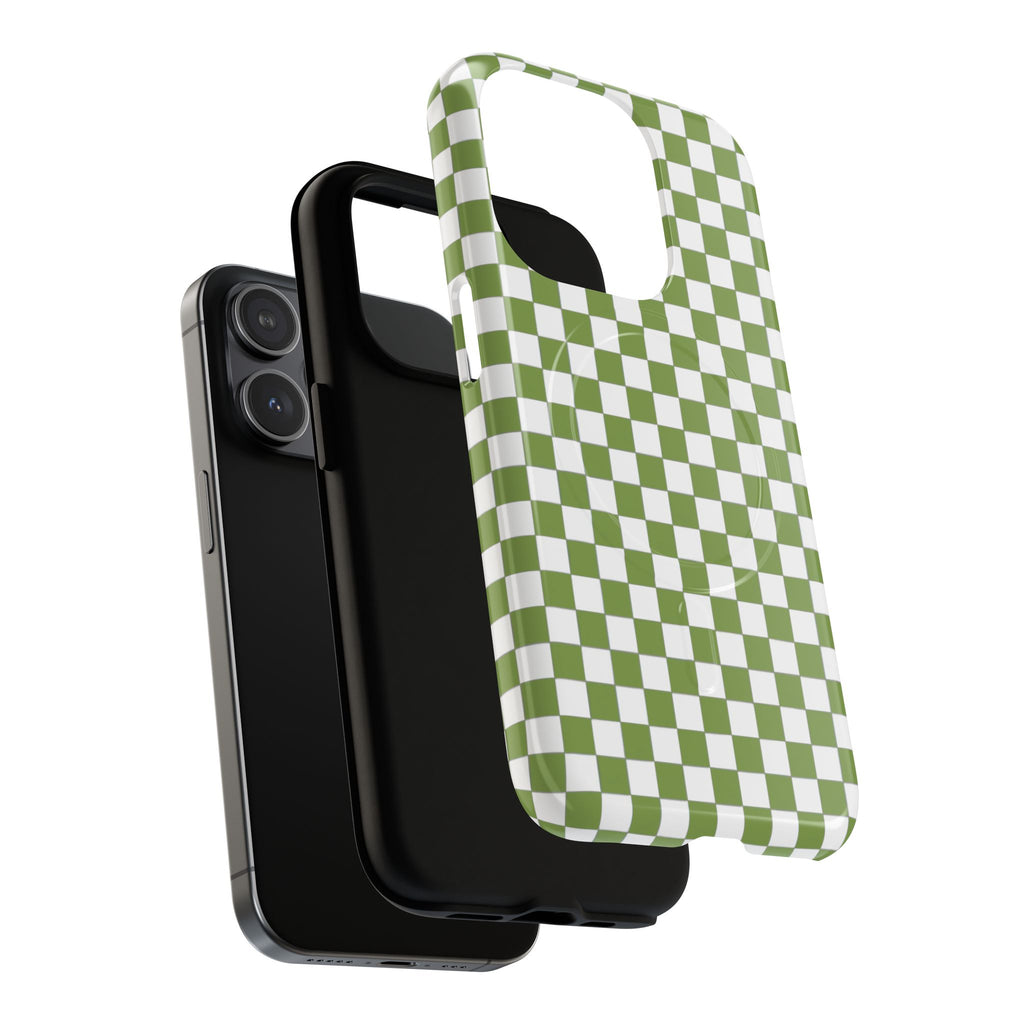 Green Checkerboard Phone Case