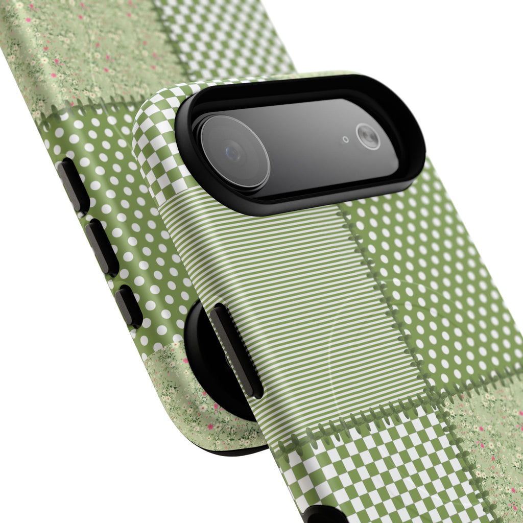 Green Patchwork Phone Case
