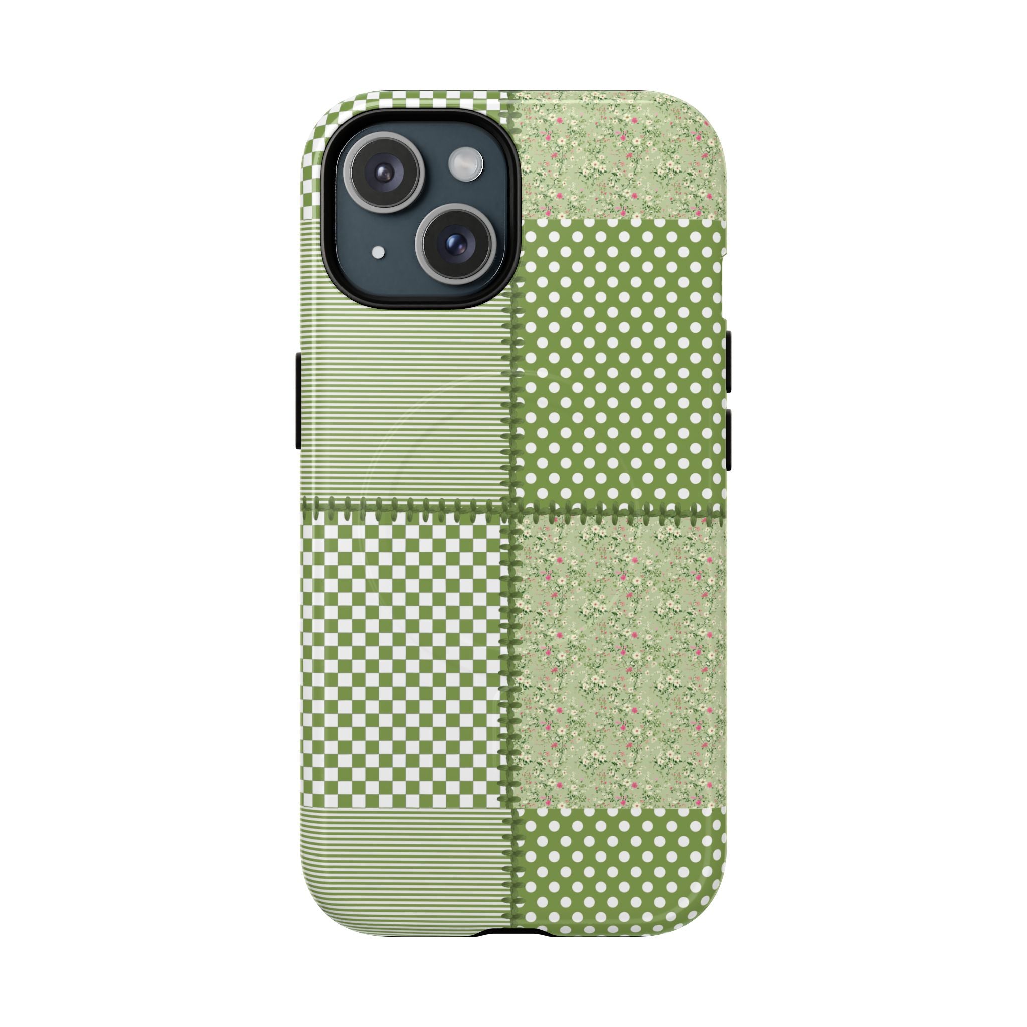 Green Patchwork Phone Case