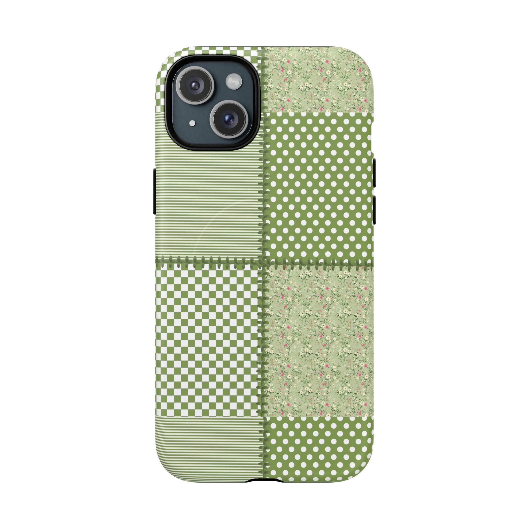 Green Patchwork Phone Case