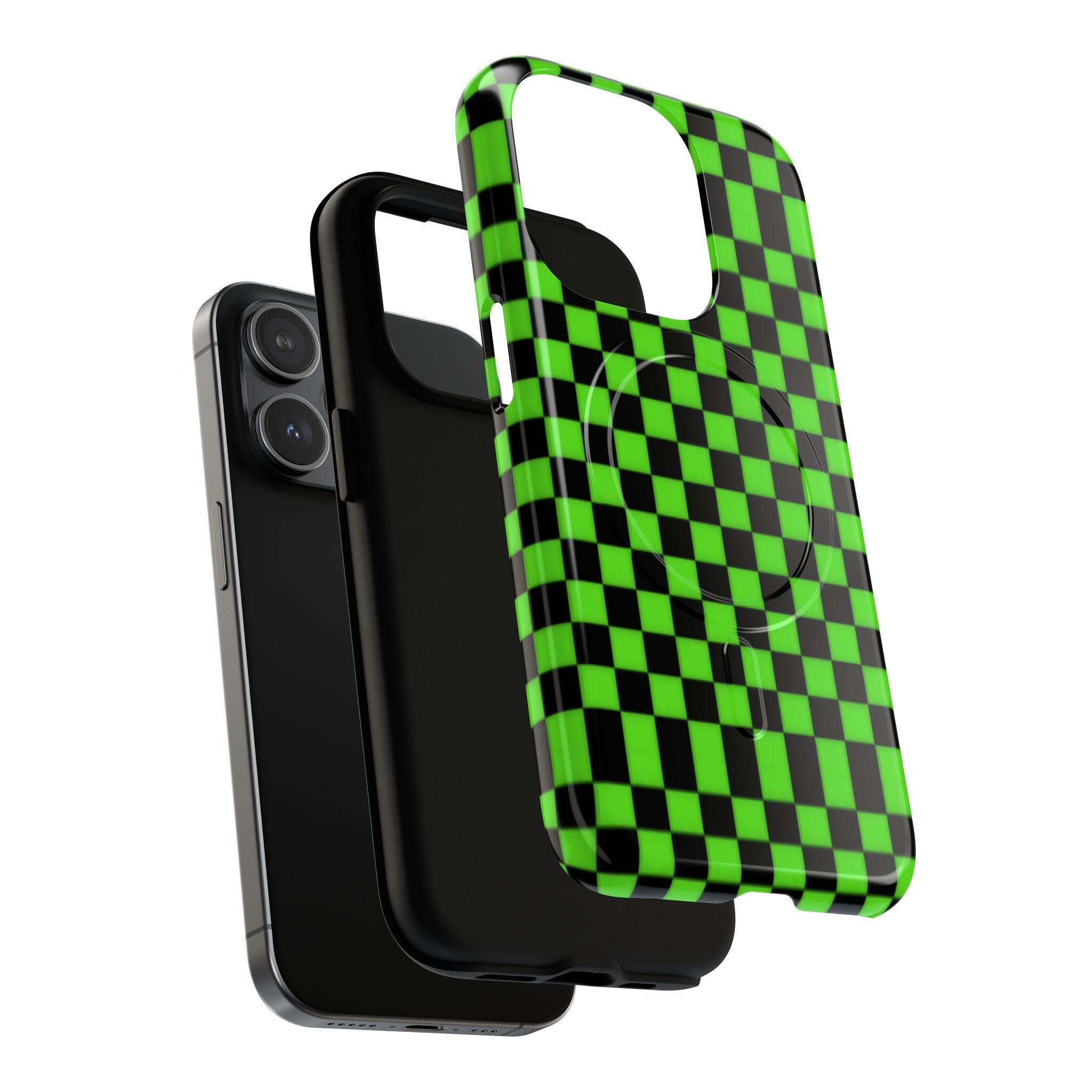Green Black Checkered Phone Case