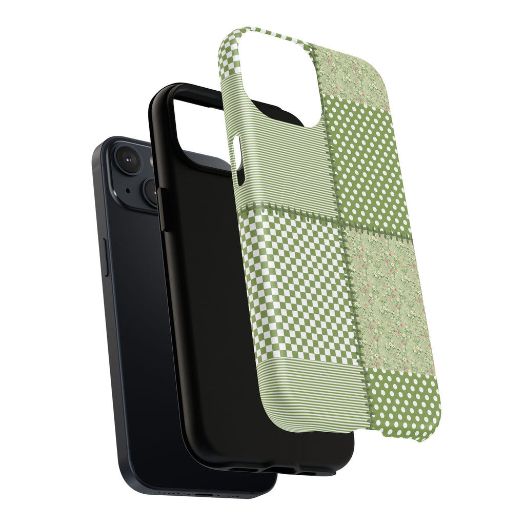 Green Patchwork Phone Case