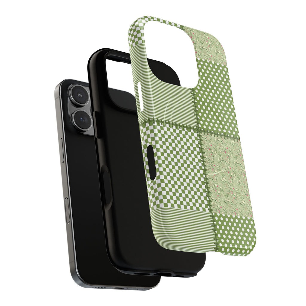 Green Patchwork Phone Case