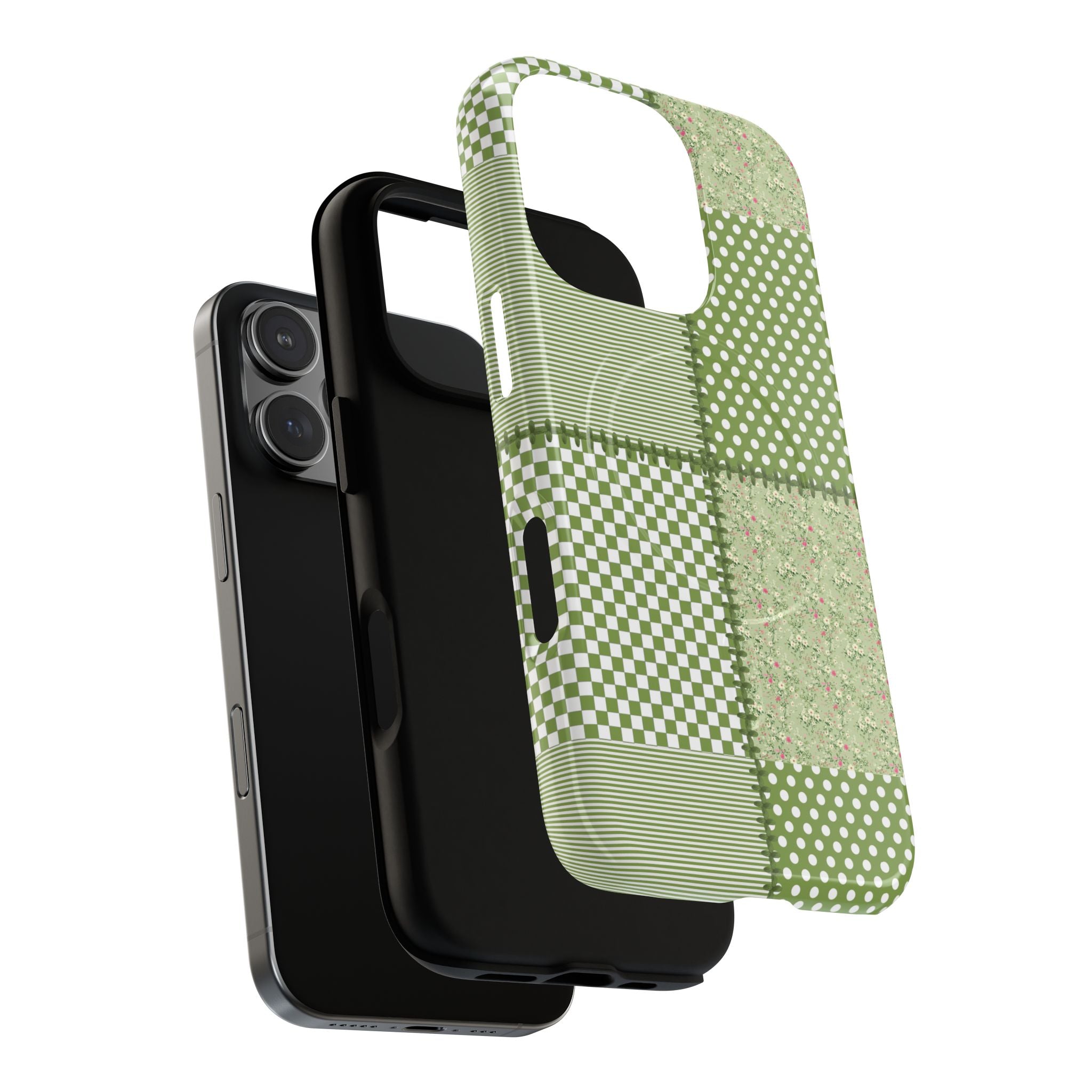 Green Patchwork Phone Case