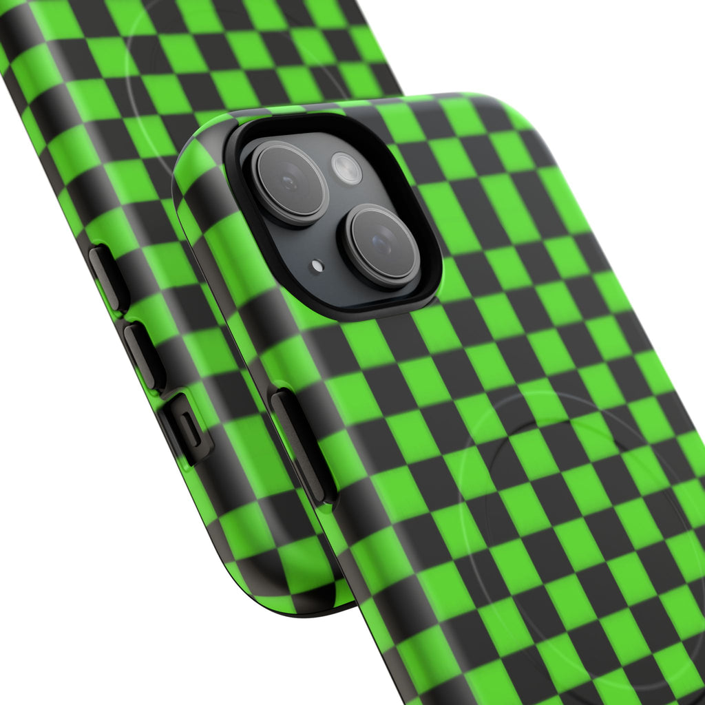 Green Black Checkered Phone Case