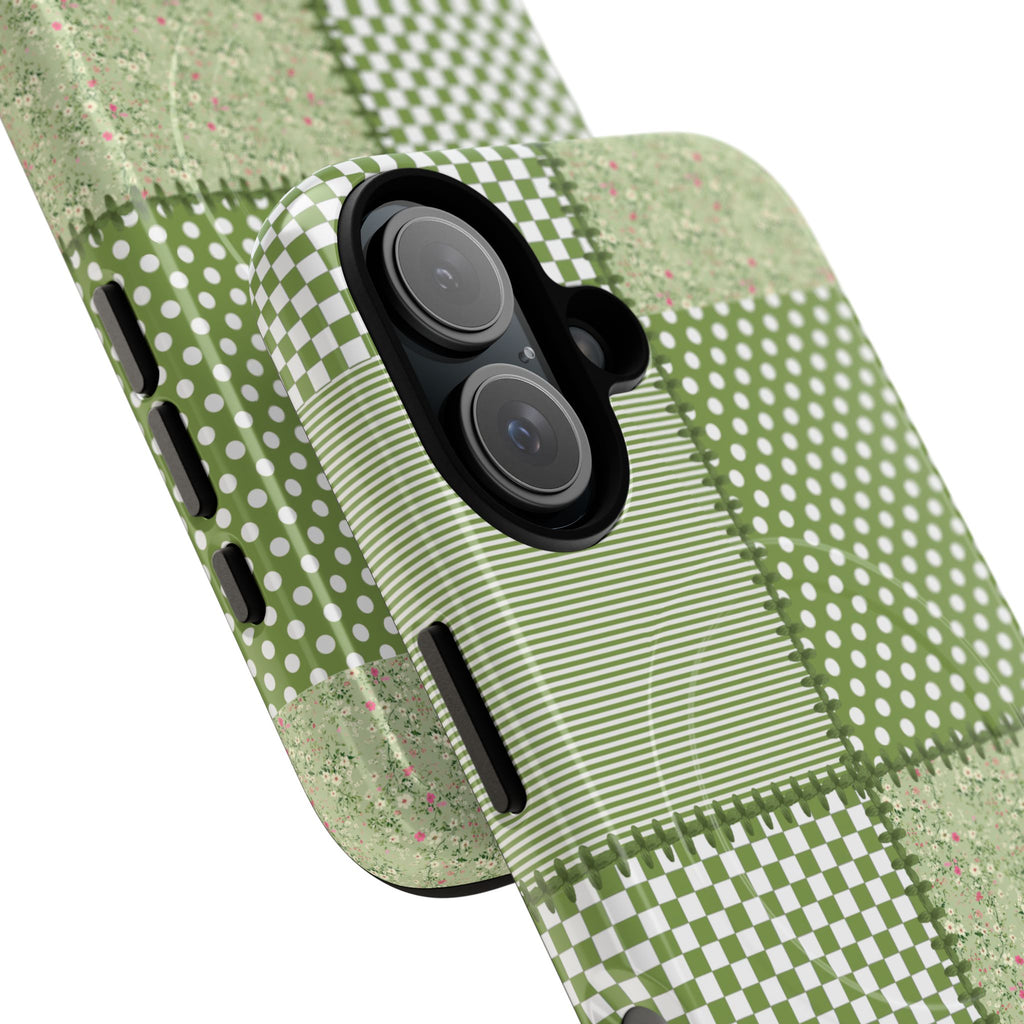 Green Patchwork Phone Case