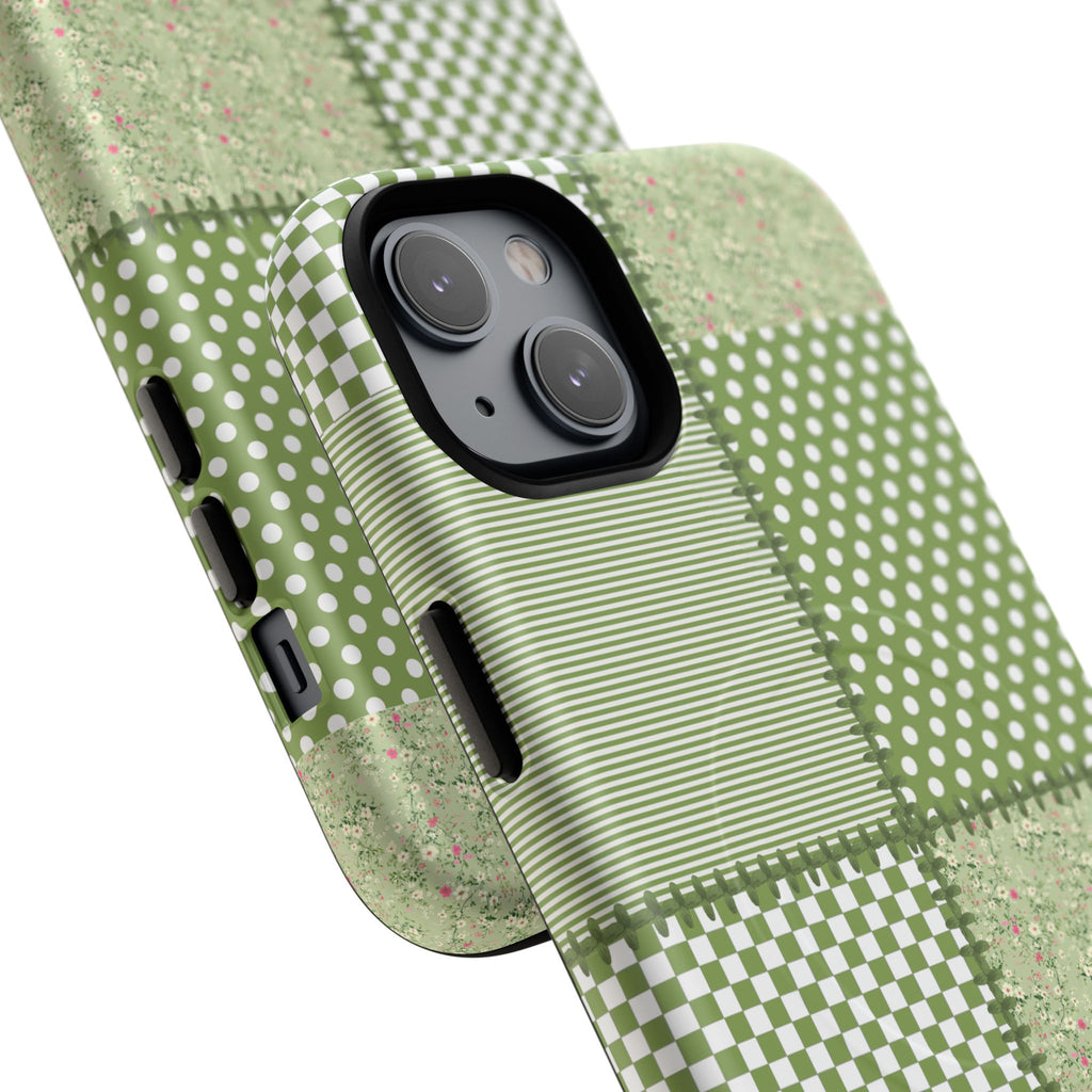 Green Patchwork Phone Case