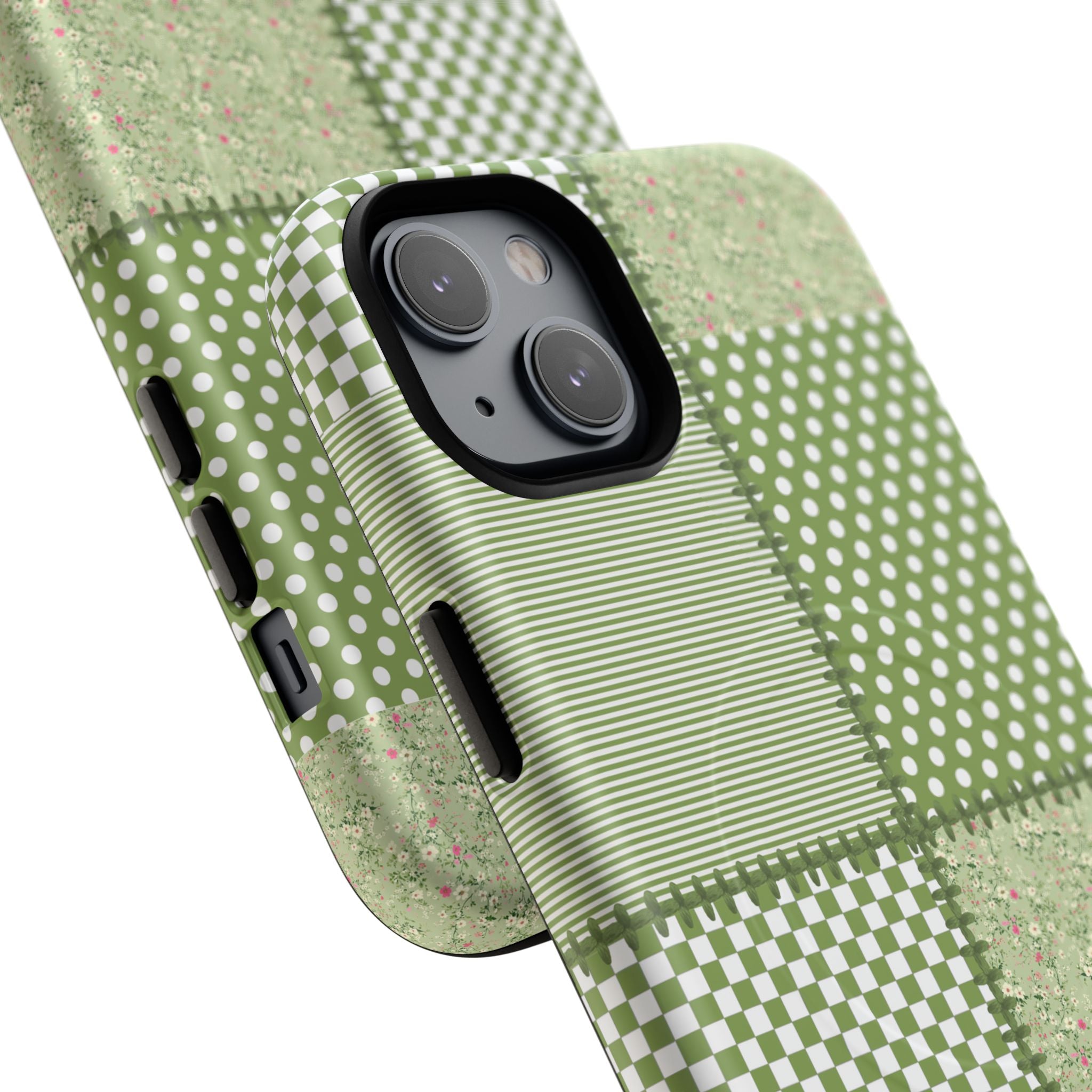 Green Patchwork Phone Case