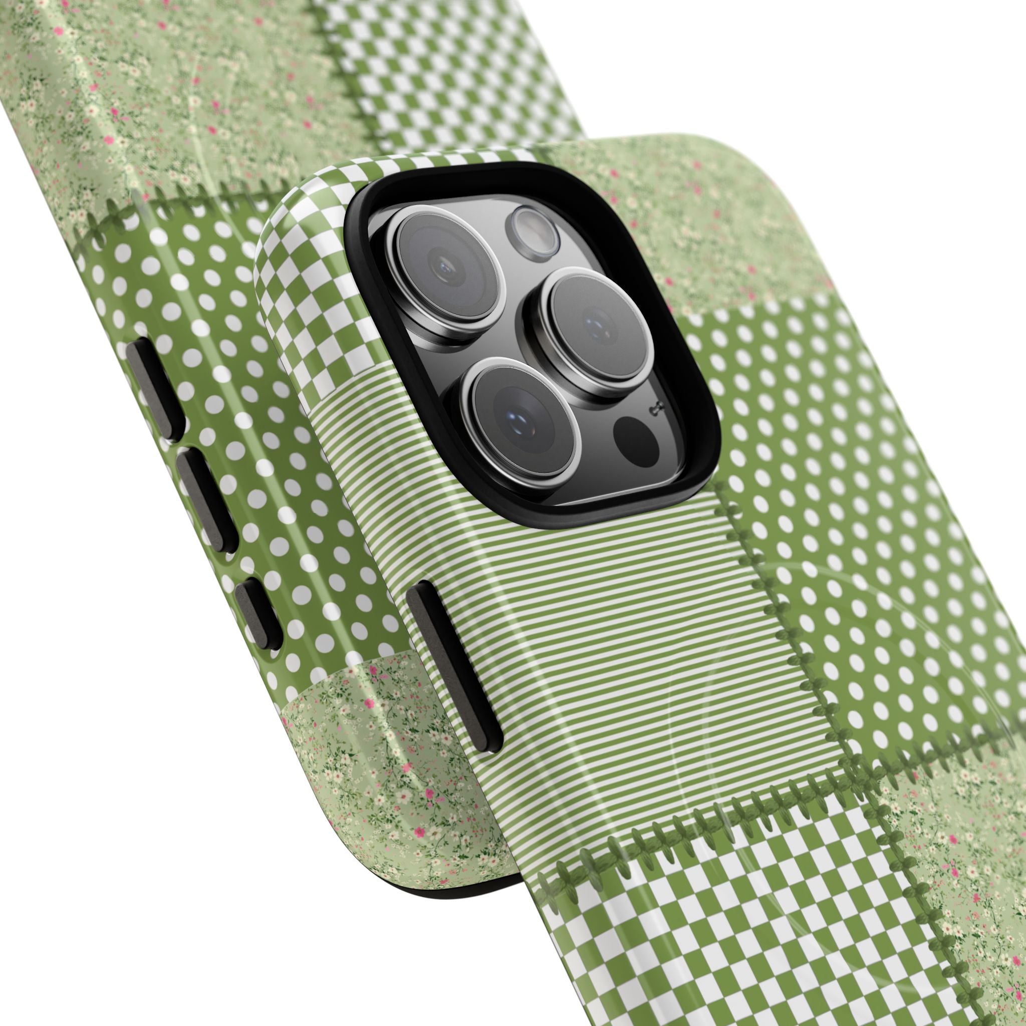 Green Patchwork Phone Case