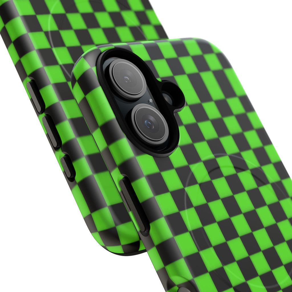 Green Black Checkered Phone Case