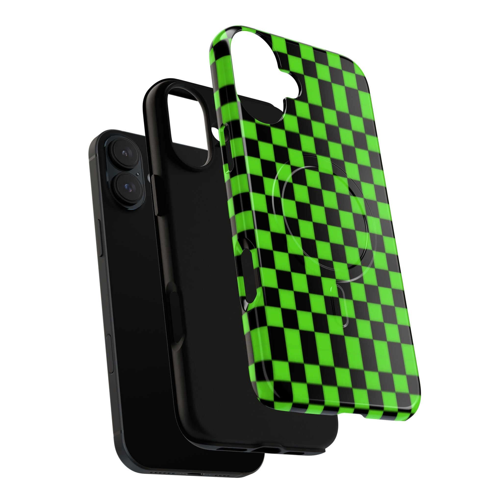 Green Black Checkered Phone Case