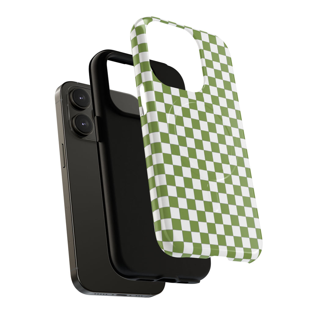 Green Checkerboard Phone Case