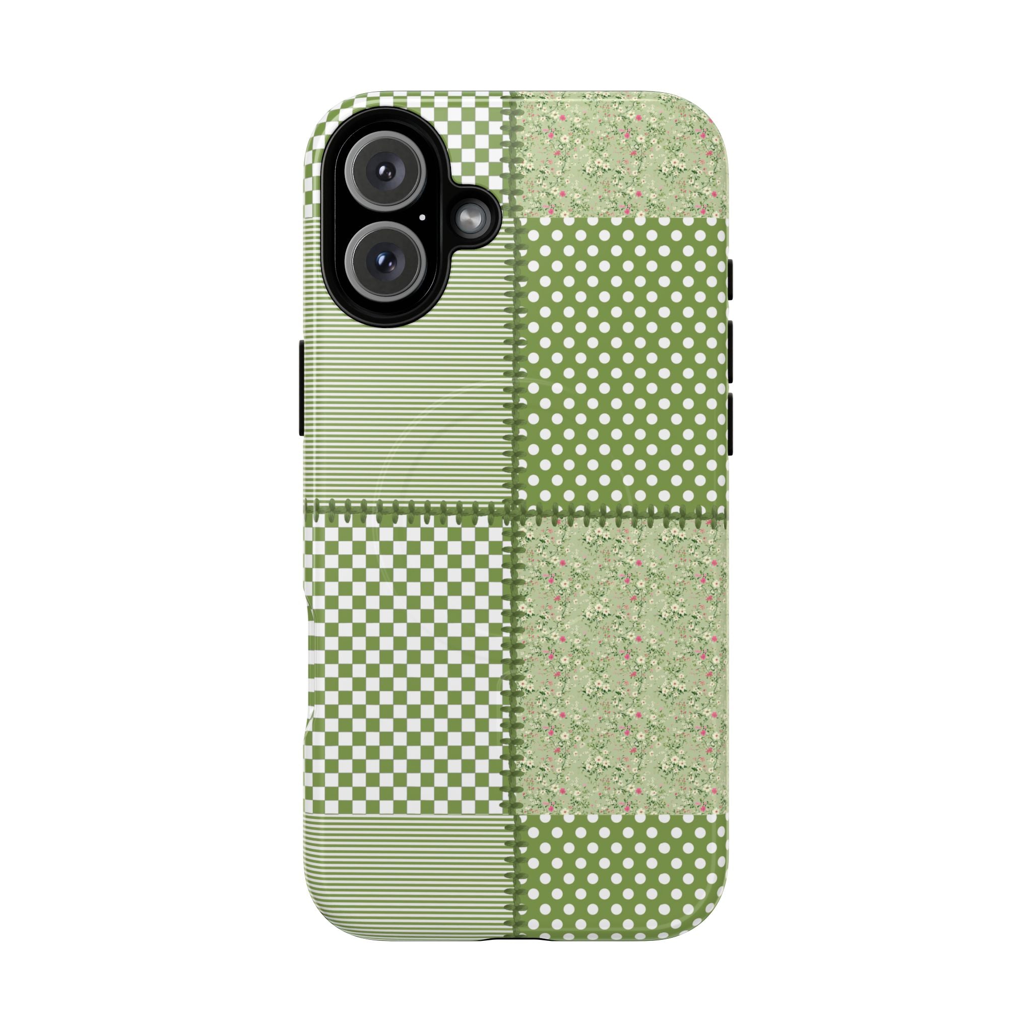 Green Patchwork Phone Case