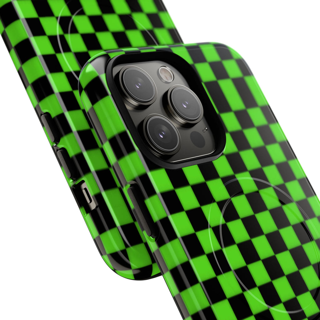 Green Black Checkered Phone Case